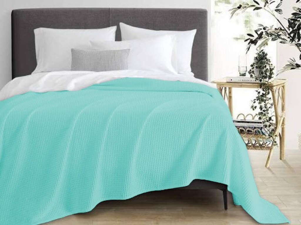 Κουβέρτα Υπέρδιπλη Πικέ Βαμβακερή Τυρκουάζ Γαρύφαλλο 230x250 | Γαρύφαλλο - Λευκά Είδη